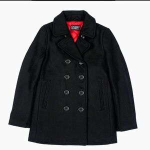 Straight to hell wool pea coat